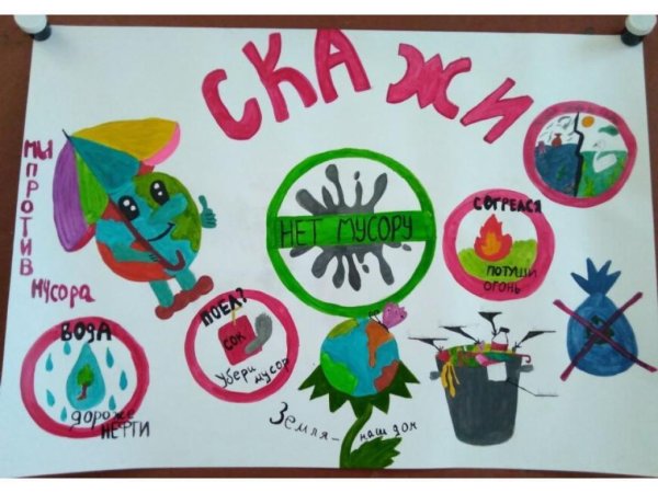 Плакат скажи мусору нет