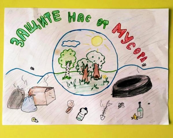 Дети против мусора плакат