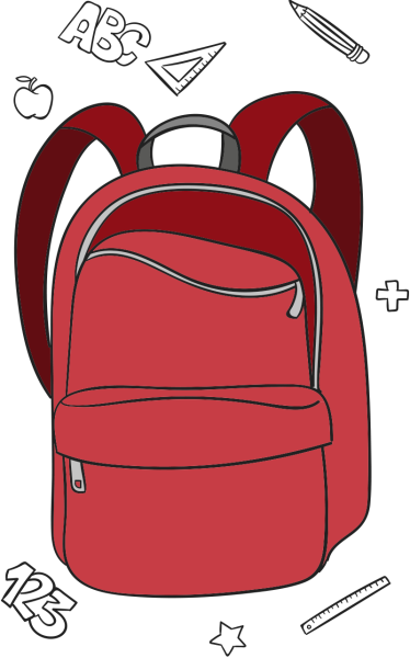 Рюкзак нарисованный открытый