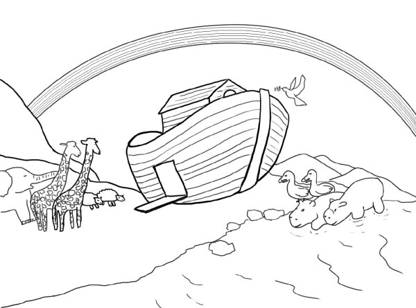 Библейский сюжет Ноев Ковчег рисунок