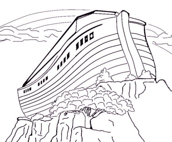 Ковчег ноя сбоку трафарет