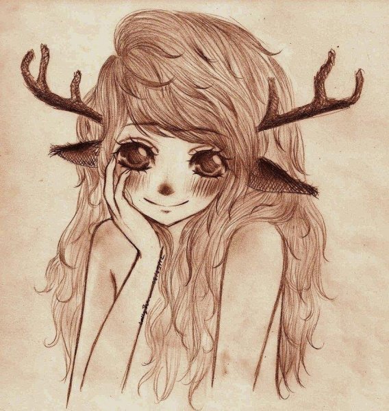 Рисунки для срисовки демоны девушки