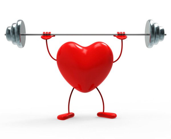 Сердце с гантелей