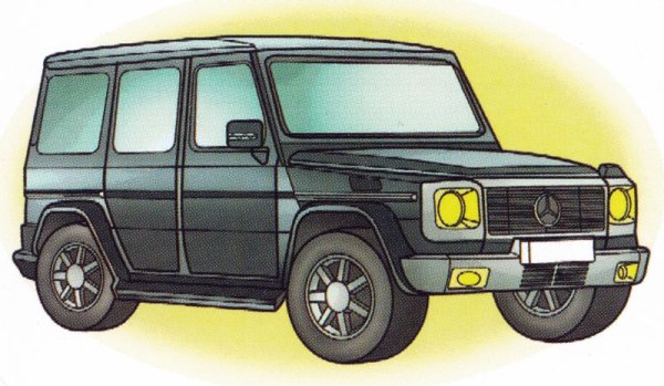 Мерседес g 55 АМГ карандашом