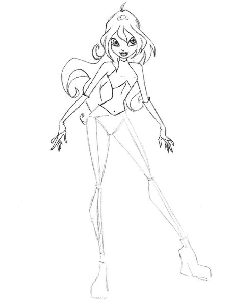 Как нарисовать клуб Винкс Блум