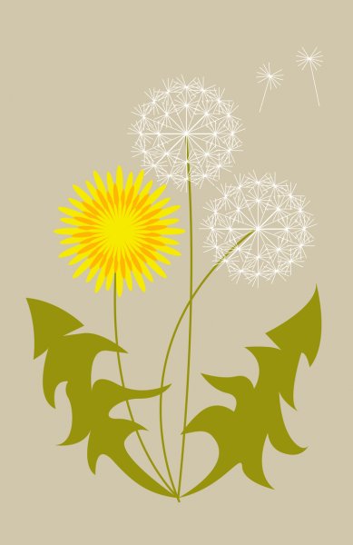 Стилизованные одуванчики