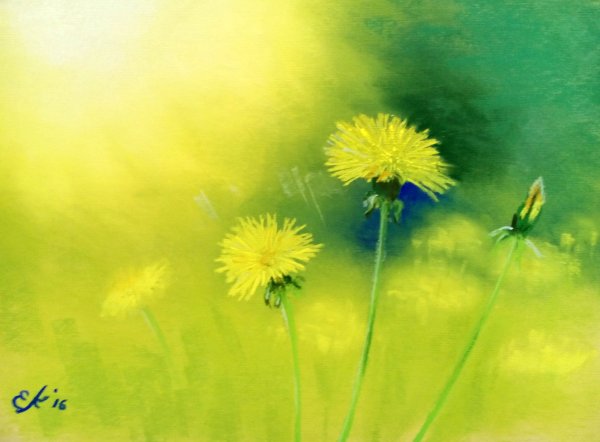 Картина в желто зеленых тонах