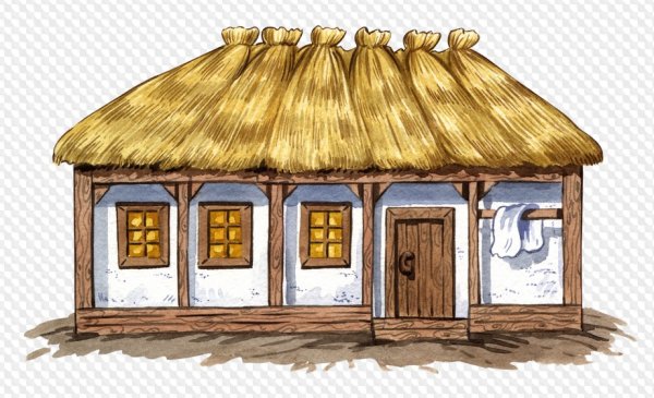 Украинская хата на прозрачном фоне