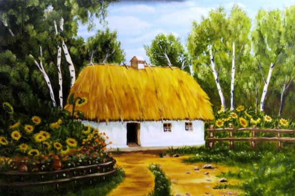 Кубанские хаты рисунки детские