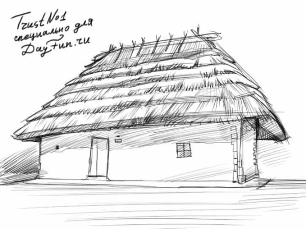 Хата раскраска для детей