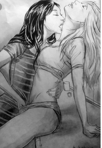 Рисунки карандашом лезбиянки
