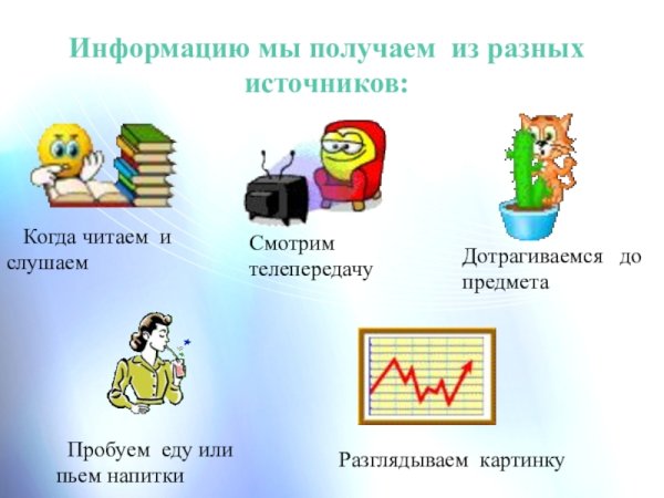 Информацию мы получаем из разных источников