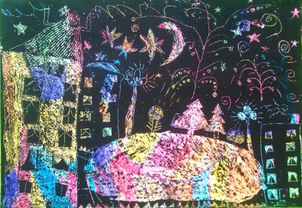 Техника граттаж