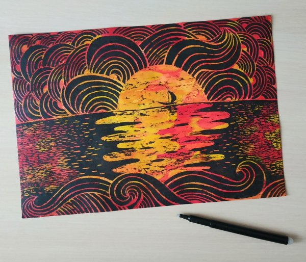 Воскография граттаж