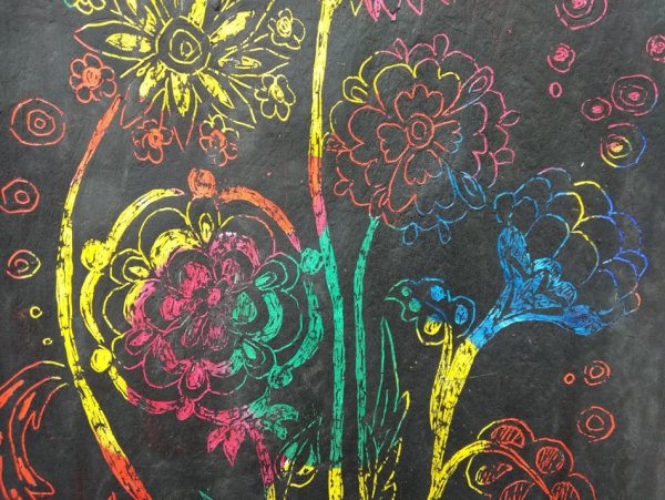 Техника граттаж лес