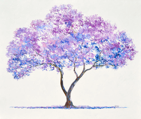 Дерево жакаранда акварель