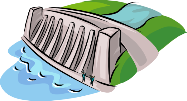 Плотина на белом фоне