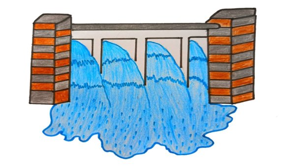 Река и плотина картинка для детей средняя группа