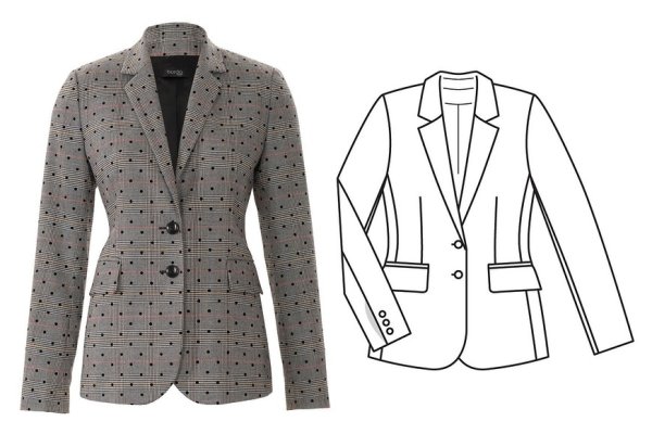 Двубортный пиджак Бурда