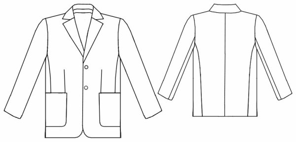 Технический эскиз мужского пиджака