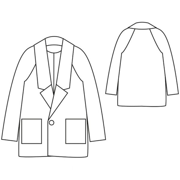 Технический эскиз пальто оверсайз