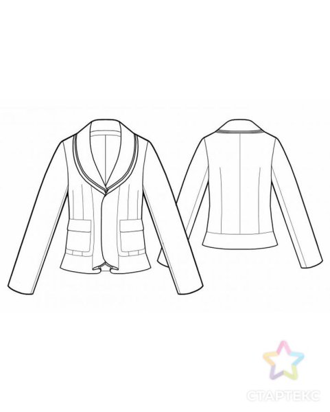 Лекала женского жакета с воротником