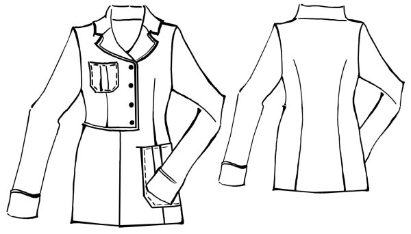 Технический эскиз женской куртки