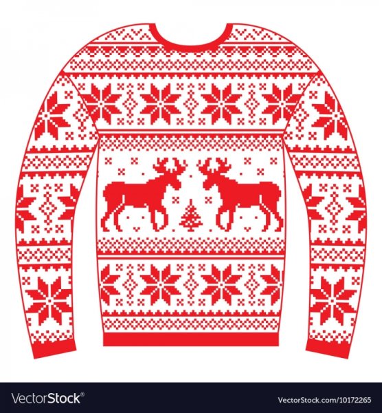 Орнамент с оленями и снежинками