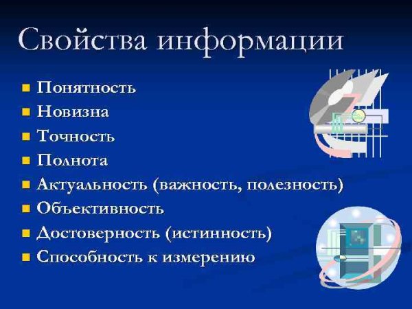 Свойства информации в информатике