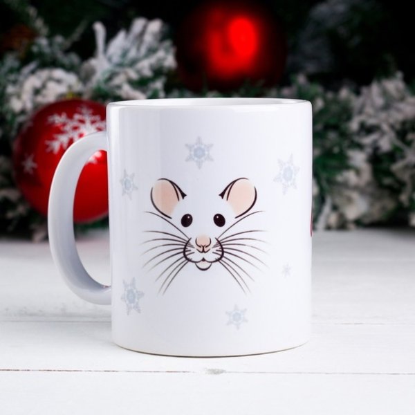Кружка с новогодним зайцем