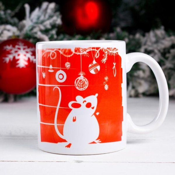 Новогодняя чашка рисунок