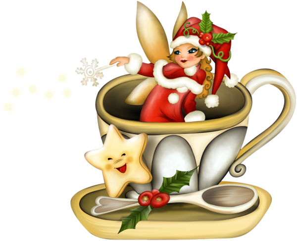 Чай новогодний на прозрачном фоне