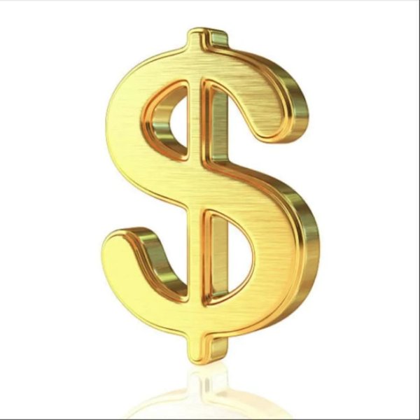 Знак доллара белый