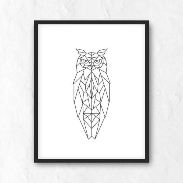 Геометрическая Сова тату