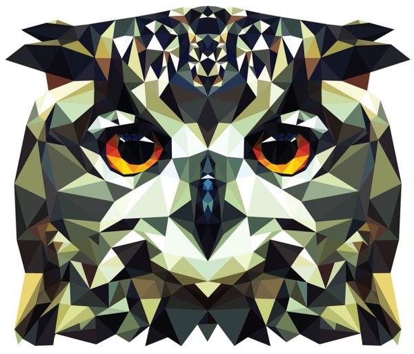 Геометрические тату эскизы Сова