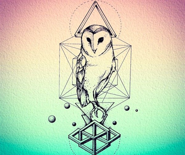 Сова из геометрических фигур