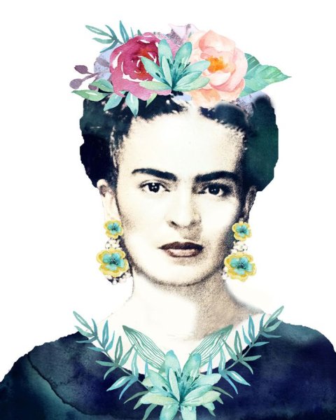 Фрида Кало портрет акварелью