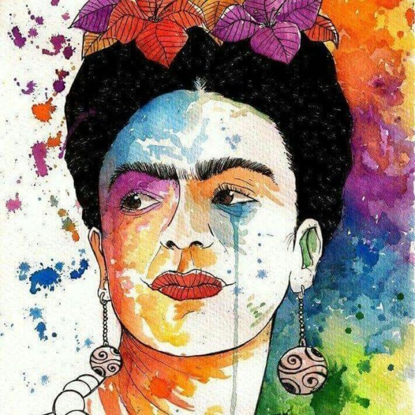 Фрида Кало портрет акварелью