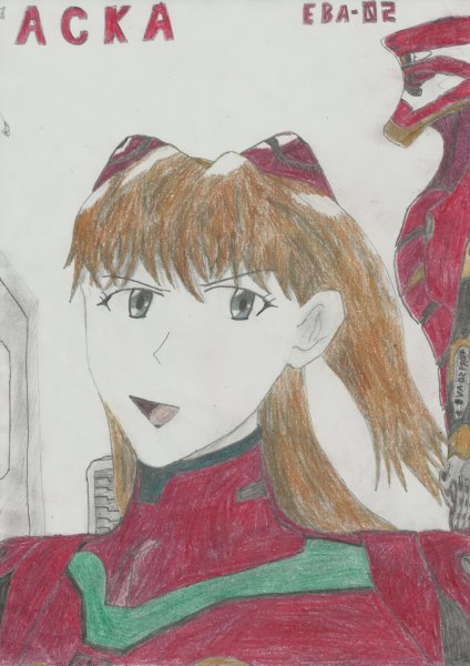 Аска Евангелион рисунок