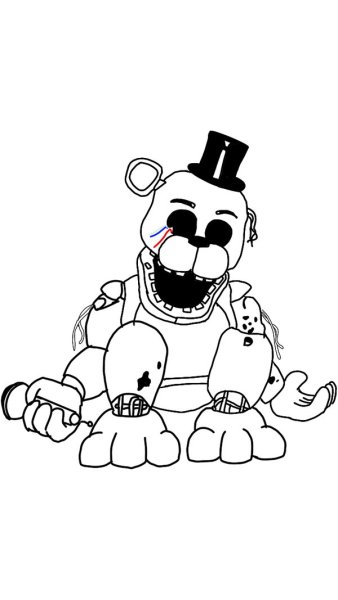 Раскраска FNAF Golden Freddy
