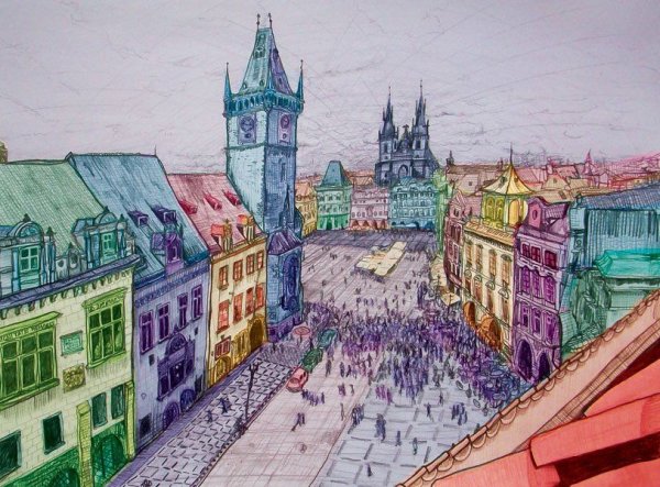 Прага рисунок Йозеф