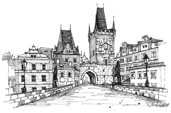 Старинный город Графика