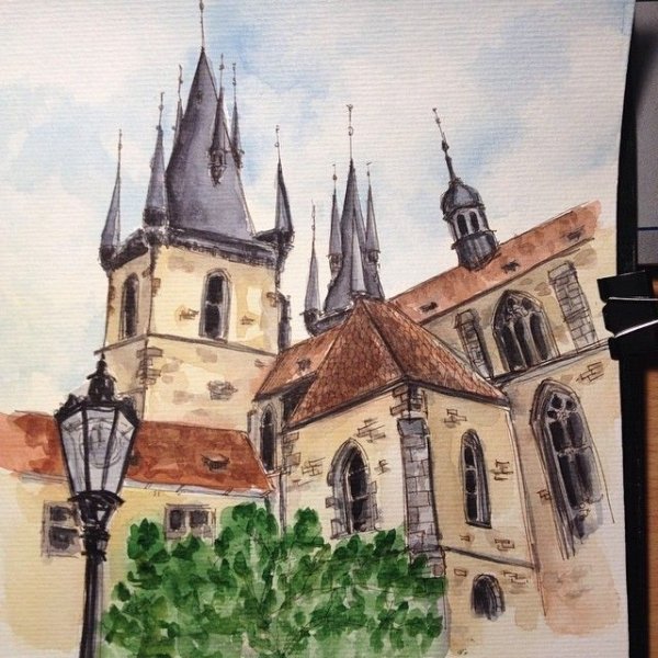 Чехия Староместская площадь рисунок