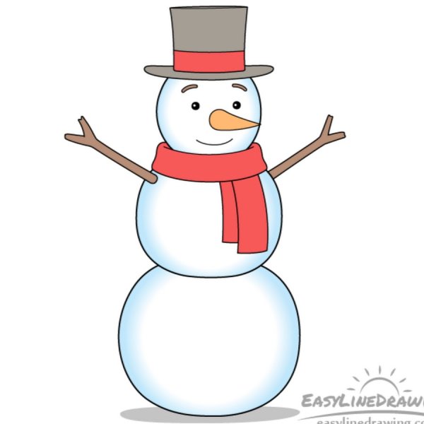 Снеговик карандашом