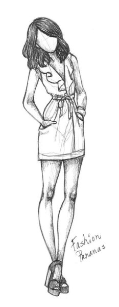 Набросок стоящей девушки