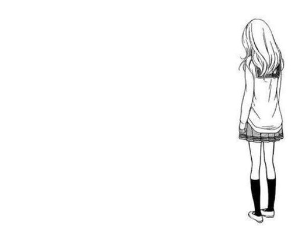 Аниме девушки в полный рост черно белые