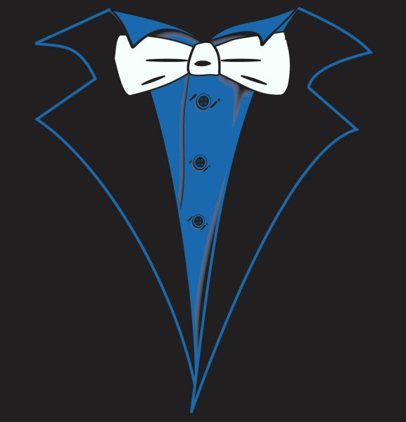 Костюм с бабочкой на черном фоне