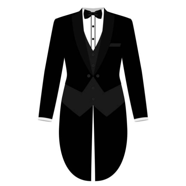 Фрак на белом фоне