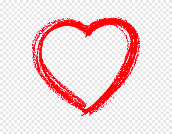 Контур красного сердца на прозрачном фоне