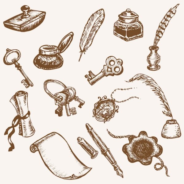 Старинные предметы для рисования